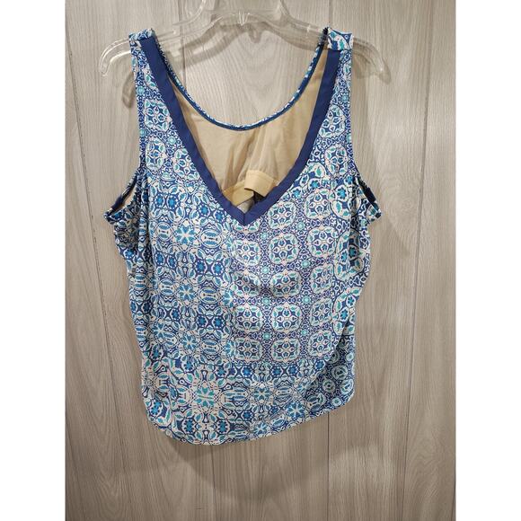 Women's Swimsuits For All 2 Piece Blue Tankini Plus Size 22 Beach Pool Cruise - Picture 1 of 8